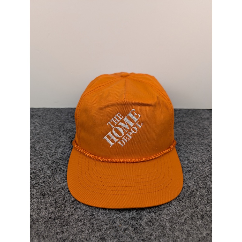 VTG The Home Depot Hat Mens OSFA Orange Rope Snapback Embroidered Logo Summit